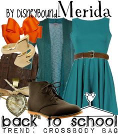 This is a cute Merida back to school. :D I want to also make a Merida disneybound outfit when I got back to school shopping. :D Merida Disneybound, Disney Bounding, Fandom Fashion, Disney Inspired Outfits