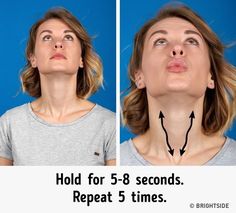 I’m going to try them right now. Neck Fat Exercises, Double Menton, Neck Exercises, Facial Yoga, Face Exercises