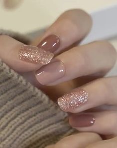 50+ Easy Valentines Nail Art Ideas You'll Love - HubPages Natural Ombre Nails With Glitter, Clear Manicure With Design, Nude And Rose Gold Nails, Elegant Nails