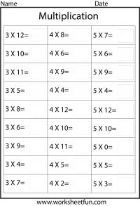 printable worksheet to help students learn how to multiplye the numbers