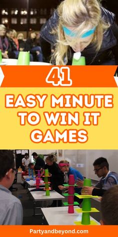 people are playing games with the words easy minute to win it games