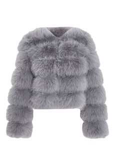 This short jacket features a faux fur panel, providing warmth and a cosy feel. Ideal for autumn and winter, it offers a stylish option for cooler days. Short Fur Coat, Grey Faux Fur Coat, Grey Fur Coat, Panel Jacket, Wash Label, Grey Fur, Smart Dress, Lace Skater Dress, Trending Boots