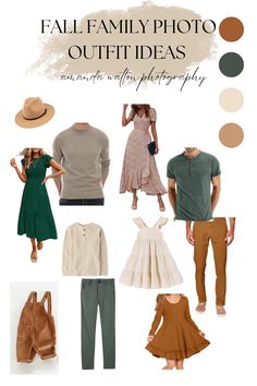 Fall Family photos Outfit Ideas - Brown and Green | Neutral colors | Outfit Inspiration for family pictures Amazon Fall Family Pictures Outfits, Fall Family Photos Green, Green Dress Family Pictures, Family Photos Green Color Schemes, Forest Green Family Picture Outfits, Amazon Family Photo Outfits, Brown Family Pictures Outfits, Neutral Family Picture Outfits Winter, Family Photo Outfits Green