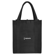 Hercules Grocery Tote Bag Medium Shopping Bag With Top Carry Handle, On-the-go Shoulder Bag With Reinforced Handles, Large Black Box Bag For Shopping, Square Shopping Bag With Reinforced Handles, Square Shopping Bags With Reinforced Handles, Tote Bags With Reinforced Handles For Daily Use, Functional Rectangular Bags For Errands, Functional Rectangular Bag For Errands, Daily Use Tote Bags With Reinforced Handles