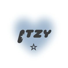 the word etzy written in black on a blue and white background with three stars