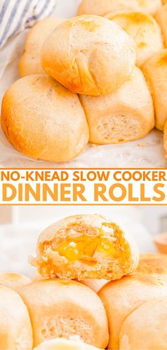 no knead slow cooker dinner rolls