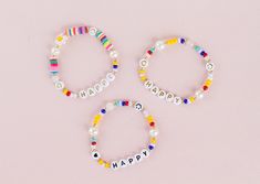 "This listing is for One (1) Personalized Multicolor Beaded Bracelet. This fun bracelet can be personalized with the letters of your choice, numbers, heart beads. Perfect for gifting as it can be personalized with names, words, initials, and many other options. This bracelet is made with a variety of beads as pictured and also as listed below, if you would like any changes please send me a message. Please select Style option as in second picture (Style #1, #2, #3). Product details: - Stretch Bra Trendy Beaded Bracelets With Letter Beads For Birthday, Beaded Bracelets With Heart Beads For Birthday, Birthday Beaded Bracelets With Heart Beads, Heart Beaded Bracelets For Birthdays, Personalized Heart Beads Round Bracelets, Personalized Heart Beads Bracelet With Round Beads, Birthday Charm Bracelet With Letter Beads And Round Beads, Personalized Bracelets With Heart And Round Beads, Personalized Gift Bracelets With Heart And Round Beads