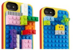 two cell phones that are made out of legos