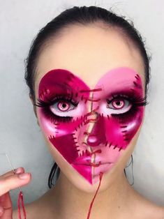 Cute Makeup Aesthetic, Unconventional Makeup, Holloween Makeup, Valentines Day Makeup, Anti Valentines, Face Art Makeup, Theatrical Makeup