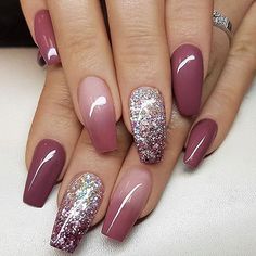 Unghie Sfumate, Wine Nails, Simple Fall Nails, Fall Nail Art Designs, Valentine Nails, Nail Art Ombre, Ballerina Nails, Gradient Nails, Fall Nail Art