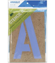 the stencil - it alphabet stickers are blue and have letters on them