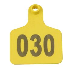 a yellow tag with the number 30 on it