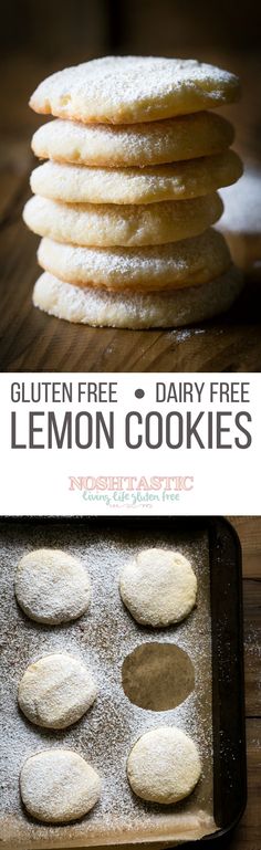 gluten free and dairy - free lemon cookies on a baking sheet