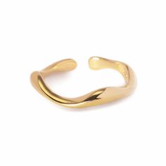 This wave stacking band ring features an eye-catching sculptural design with adjustable sizing for the perfect fit. Gold Vermeil (Thick layer of Gold plated over Sterling Silver) Band Width 0.15in(4mm) Adjustable Size 5-7 #R124-G Knots Jewelry, Rings Everyday, Rings Rose Gold, Rose Gold Rings, Jewelry Gift Guide, Stackable Rings Silver, Moms Bracelet, Gold Statement Ring, Nose Jewelry