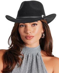 PRICES MAY VARY. ♛High Quality Material - The Women Cowboy Hats are made of 65% Polyester, 35% Wool. soft comfortable and breathable for all-day wear. It won't lose its shape even if worn for a long time ♛Size - This cowboy cowgirl hat is unisex design makes it suitable for both women and men ,Cowboy hat with adjustable strap inside, hat circumference measures 58cm,7 1/4 ♛Classic Style - Our Western cowboy hat is simple and classic fedora shape, stubbed alloy bull head on the brown leather belt Cowboy Hat Design, Cowboy Hat Styles, Black Cowboy Hat, Cowboy Costume, Black Cowgirl, Cowgirl Bachelorette, Western Wear Outfits, Perfect Gift For Boyfriend, Hat Wide Brim