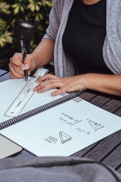 A person sat at a table outside using ruler to draw a line in a notebook. Stem Teacher, Habit Tracking, Grid Paper, Budget Planning, Diy Template, Teacher Help, Teaching Tips, Matrix