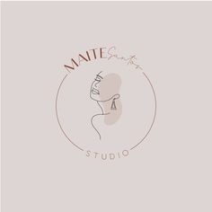 a woman's face in a circle with the words matte art studio on it