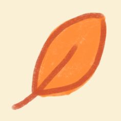 an orange leaf is drawn on a beige background