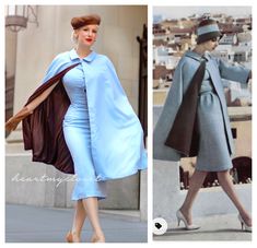 per convo 1950s Inspired Dress, Mad Men Dresses, Claudia Dress, Blue Cape, Pin Up Outfits, Pin Up Dresses, Most Beautiful Dresses, Vintage Inspired Dresses, Vestidos Vintage