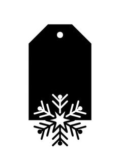 a black and white snowflake with a price tag attached to the back of it