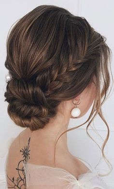 Bridemaids Hairstyles, Bridesmaid Hair Makeup, Updo Hairstyle, Updos For Medium Length Hair, Wedding Hair Inspiration, Updo Hairstyles, Braided Hairstyles Updo, Braided Updo