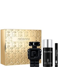 "Give the gift of Rabanne with a limited-edition&#x2C; metallic gift set inspired by the iconic Rabanne fashion house. Gift Set features Phantom Parfum; a spicy men’s cologne with notes of lavender&#x2C; vetiver&#x2C; and vanilla.   Top Notes- Lavender&#x2C; BergamotMid Notes- Geranium&#x2C; VetiverBase Notes- Vanilla&#x2C; Cedar"Set includes:3.4-oz.Phantom Parfum5.1-oz.Deodorant Spray0 Luxury Deodorant, Masculine Fragrance, Grande Cosmetics, Bumble And Bumble, First Aid Beauty, Clary Sage, Makeup Gift, The Phantom, Tolu