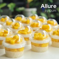 small containers filled with food sitting on top of a table