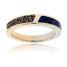 14K Yellow Gold with Dinosaur Bone and 14K White Gold with Lapis Inlay Ring 14K yellow gold with a slice of rare dinosaur bone inlay strikingly contrasts with 14K white gold with a deep blue lapis inlay in this stunning ring. Designed and hand crafted for you by the amazing artists at Park City Jewelers, the dinosaur bone and lapis will be hand selected, trimmed, fitted, and polished to perfectly fit at the center of this amazing ring. Product Details: Ring / Setting Information Stones Style #: Rose Gold Square, Inlay Jewelry, Amazing Artists, Ancient World, Dinosaur Bones, Crushed Stone, Stone Inlay, Bone Inlay, Detailed Ring