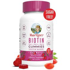 We've Created a Gummy to Support the Health of Your Hair, Skin & Nails with Vegan Ingredients. Methylated B12  Methylated Folate  Biotin. Pectin Based. Non-GMO  Vegan. Gluten Free. 2 Month Supply. Natural Flavor. Support your cells with these delicious gummies.  . How it works.  Support hair, skin, and nail health with a blend of B-vitamins, Zinc and Fo-Ti Extract!  This complex of B-vitamins  biotin (B7), methylated folate (B9) and B12 (as methylcobalamin)  is beneficial for cellular f Mary Ruth, Skin Lesions, Biotin Hair, Vegan Gummies, Nail Vitamins, Hair Skin And Nails, Scaly Skin, Gummy Vitamins, Strengthen Hair