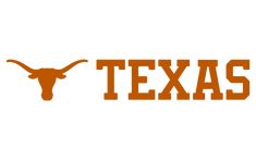 the texas longhorns logo is shown in orange and brown on a white background