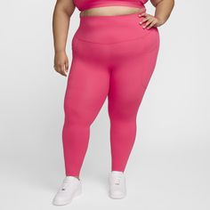 Up for a workout or down to chill, these leggings are the Ones that are ready for whatever you are. Their midweight, peachy-soft fabric stretches with your every move and dries quickly. Plus, a high waist is designed to meet your favorite cropped tops for a head-to-toe look that you can feel confident and comfortable in all day long. Functional Pink Sports Tights, Functional Pink Training Tights, Pink Functional Training Tights, Functional Pink Tights For Training, Functional Pink Leggings For Pilates, Functional Pink Workout Tights, Functional Pink Yoga Pants With 4-way Stretch, Functional Pink 4-way Stretch Yoga Pants, Pink Functional 4-way Stretch Leggings