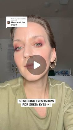 Mallory Osses on Instagram: "30 SECOND EYESHADOW FOR GREEN EYES 👀! 

#makeuptutorials #eyeshadow"