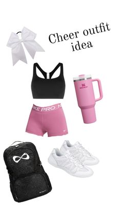 Cheer outfit 💗 Cheer Tryout Outfit, Cheer Fits Practice, Cheer Outfits For School, Cheer Tryouts Outfit, Gym Barbie