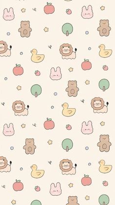 an animal themed wallpaper with many different animals on it