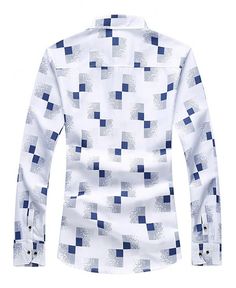 Cheap Designer Men's Shirts Slim Fit Long Sleeve Printed Tops, Multicolor Slim Fit Long Sleeve Shirt, Casual Multicolor Slim Fit Shirt, Slim Fit Graphic Print Shirt For Spring, Casual Long Sleeve Patterned Shirt, White Slim Fit Casual Shirt, Casual Multicolor Slim Fit Tops, White Printed Long Sleeve Shirt, Fitted White Printed Shirt