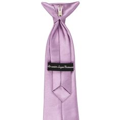 This boys' English lavender clip on tie is easy to use and sized just right for your little guy. Available in an 11-inch or 14-inch length, these pre-tied ties are sized to fit most boys 2 to 10-years old. The clip on the tie simply attaches to the top of the boy's shirt, without any material around the neck. This boys' clip-on tie is designed to match our collection of men's solid color neckties. We recommend this shade for a soft lavender-purple color. See it in person by requesting a free col Classic Purple Adjustable Suit And Tie Accessories, English Lavender, Soft Lavender, Soft Purple, Color Swatch, Lavender Purple, Boys Shirts, Free Coloring, Tie Clip