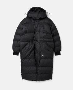 Discover Stella's Black TrueNature Long Padded Coat today. Free standard shipping is available on all orders. Shop online now. Long Padded Coat, Stella Mccartney Logo, Black Jet, Long Black Coat, Adidas By Stella Mccartney, Padded Coat, Stella Mccartney Adidas, Boutique Online, Backpack Straps