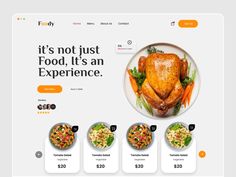 the food website is designed to look like it has an image of a turkey on it