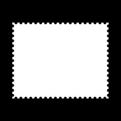 a black and white photo of a blank postage stamp with the word stamps on it