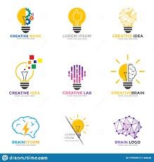 an image of creative light bulb logo set