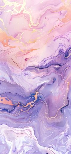 an abstract painting with purple, yellow and pink colors on it's surface is featured in this image