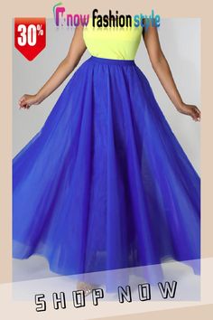 knowfashionstyle Blue Casual Solid Patchwork High Waist Type A Solid Color Bottoms Wholesale Fashion, High Waisted Skirt, Ball Gowns, Shop Now, Solid Color, High Waisted, Formal Dresses, Blue, Color