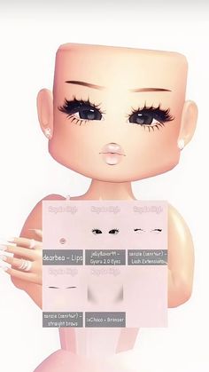 an animated image of a woman's face with different lashes and makeup colors on it