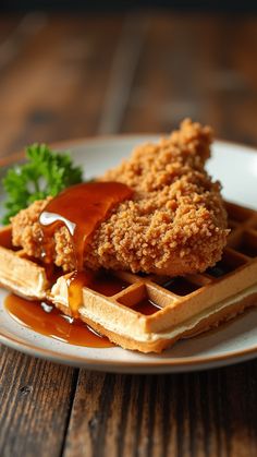 Chicken and Waffles with Maple Syrup Healthy Breaded Chicken, Chicken Waffles Recipe, Southern Chicken, Waffle Toppings, Southern Fried Chicken, Chicken And Waffles, Breaded Chicken, Low Carb Chicken, Keto Chicken