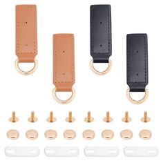 PRICES MAY VARY. Set Includes: You will receive 4 sets of leather D-ring side buckles and 4 spacers, 8 screws and nuts. Use together. There are 2 different colors of black and light brown. All in a clear plastic box for easy storage. Quantities are enough for your daily DIY crafts needs. Premium Material: These leather side D-ring buckles are made of high quality alloy and PU leather material, the leather part is smooth and easy to clean. The D-ring is shiny and highly corrosion resistant. Sturd Bag Hardware, Handmade Projects, Leather Diy Crafts, Ring Bag, Webbing Strap, Craft Bags, Leather Diy, Easy Storage, D Ring