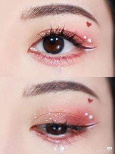 Valentines Day Makeup Looks, Douyin Makeup Look, Valentine's Makeup, Membentuk Alis, Doll Eye Makeup