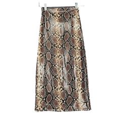 Commando Pencil Skirt Womens Small Midi Brown Snake Animal Print Faux Leather Pull On. Back Slit. Slimming Smoothing Tummy Panel. Brand New With Tags. See Photos For Measurements. Ships Quickly From Smoke-Free Home. 1555g Faux Leather Midi Skirt, Brown Snake, Leather Midi Skirt, Crochet Halter Tops, Dot Skirt, Faux Leather Skirt, Distressed Black Jeans, Leather Pulls, Polo Dress