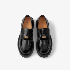 These loafers made from genuine cow leather feature the solid color style and chunky sole design. Penny Loafers For Women, Platform Loafers, Casual Sneakers Women, Men Loafers, Dress Shoes Womens, Work Clothes, Lug Sole, Penny Loafers, Handmade Shoes