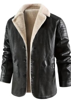 Mens Black Leather Jacket Aviation Jacket, Flying Jacket, Real Sheepskin Jacket, Real Vintage Aviator Jacket | Gift for Him |  Premium sheepskin leather exterior for a durable and stylish look Soft shearling lining for warmth and comfort in cold weather Classic aviator design with a modern black finish Button-up front closure for a sleek and functional fit Ideal for winter wear, casual outings, or motorcycle riding Versatile design that complements both casual and rugged looks SHIPPING: Free exp Winter Leather Jacket With Button Closure For Outdoor, Winter Biker Outerwear With Button Closure, Aviation Jacket, Flying Jacket, Aviator Jacket, Sheepskin Jacket, Rugged Look, Motorcycle Riding, Aviator Jackets