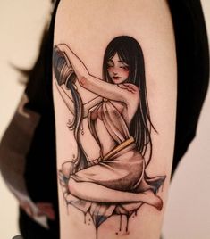 Aquarius Women Tattoo, Atreyu Tattoo, Japanese Mermaid Tattoo, Aquarius Tattoo Designs For Women, Japanese Tattoo For Women, Aquarius Goddess Tattoo, Long Tattoo Design, Tattoos Aquarius, Aquarius Tattoo Ideas